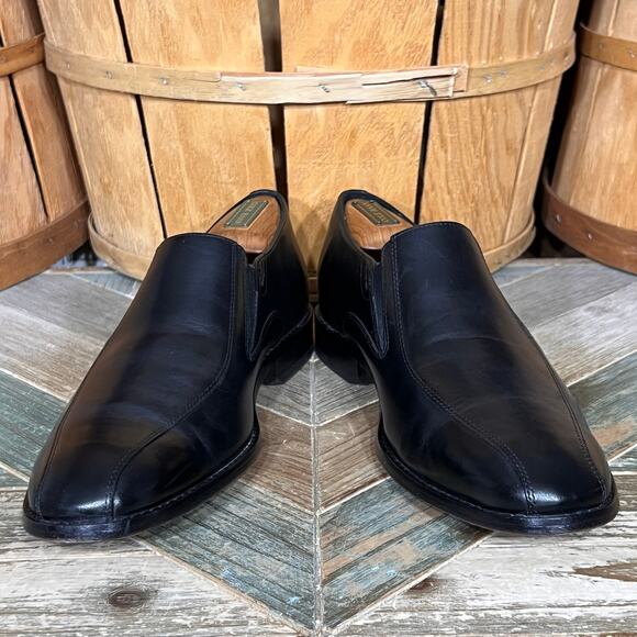 Clarks Bostonian Nantasket Step Black Leather Slip-On Loafers Mens Size 9.5 - Picture 7 of 12